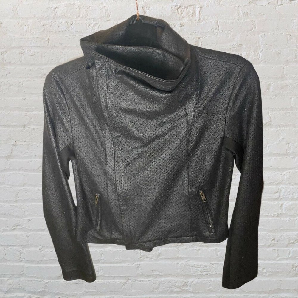 GEORGIE Moto Jacket Vegan Suede Asymmetrical Small